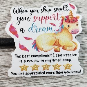 8/$20 1.5" Thank You Stickers 50ct Labels Unicorn Design